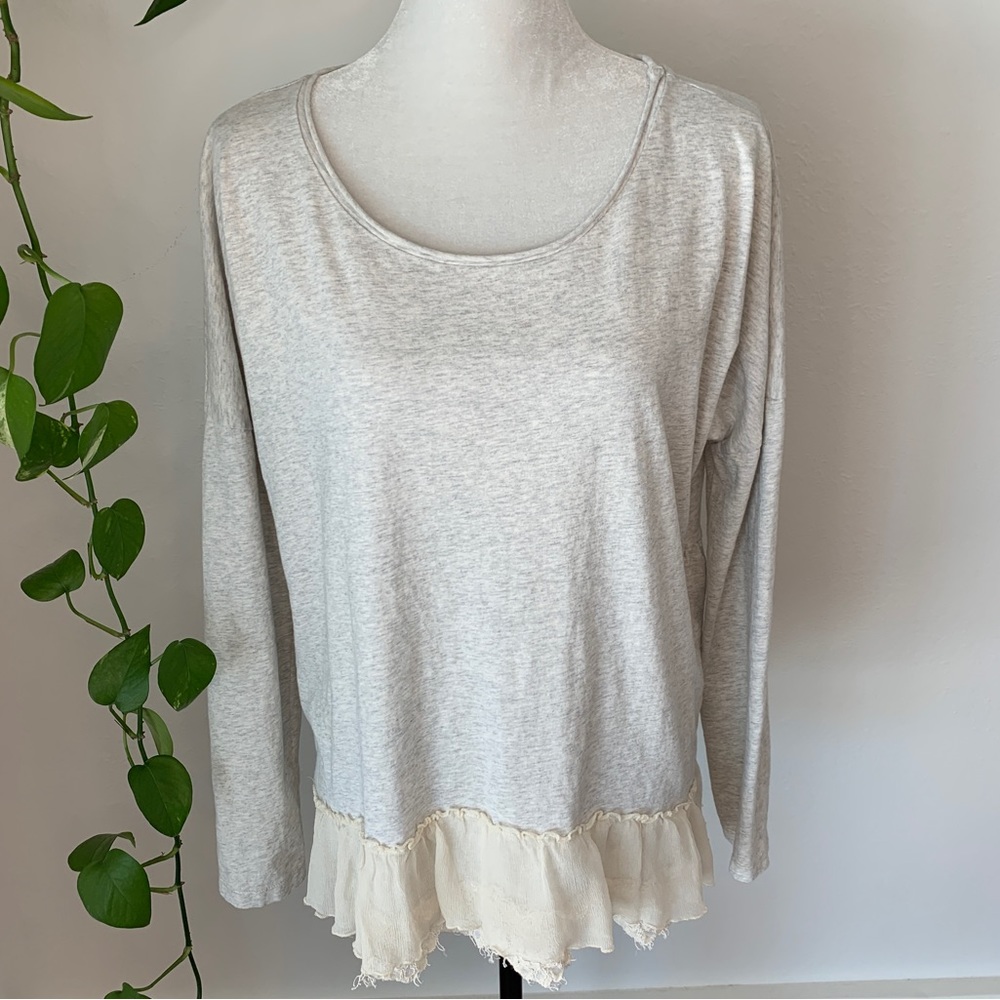 Sundance Frieda Long Sleeve Heather Gray Shirt.